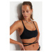 Trendyol Black Bralette Piping Bikini Top