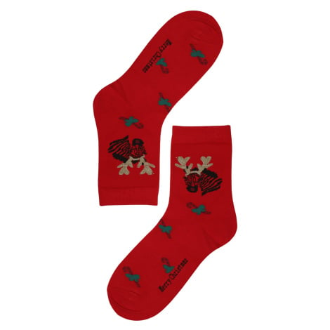 Vánoční veselé ponožky se zebrou červená Aura.Via