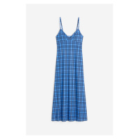 H & M - Šaty slip dress ze'síťoviny - modrá