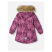 Růžová vzorovaná holčičí nepromokavá zimní bunda Reima Silda