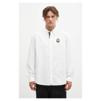 Bavlněná košile A Bathing Ape Abc Camo One Point Relaxed Fit bílá barva, regular, s límečkem but
