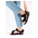 Stylové černé sandály dámské bez podpatku