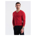 Ombre Elegant men's sweater with a v-neck - navy blue