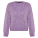 Trendyol Lilac Wide Fit Měkký texturovaný základní pletený svetr