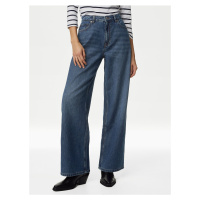 Modrá dámské široké džíny s vysokým pasem Marks & Spencer