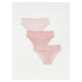 Reserved - Sada 3 kalhotek střihu bikini - Růžová