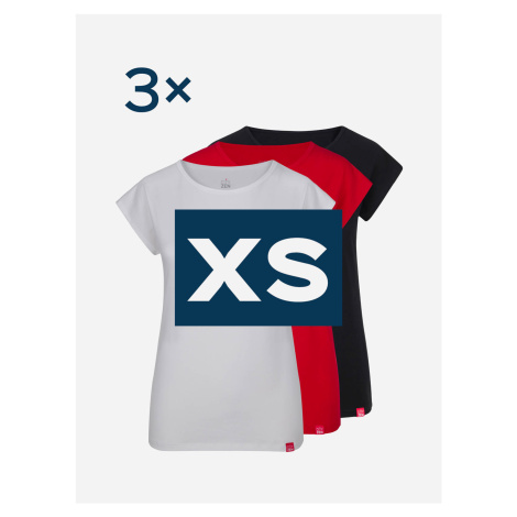 Triplepack dámských triček ALTA černá, bílá, červená - XS CityZen®