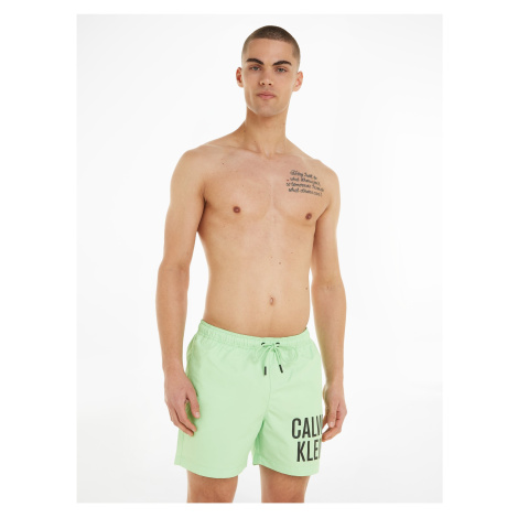 Světle zelené pánské plavky Calvin Klein Underwear Intense Power-Medium Drawstring