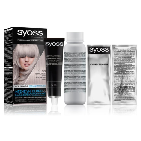 Syoss Cool Blonds permanentní barva na vlasy odstín 10-55 Ultra platinum blond