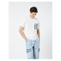 Koton Leaf Printed T-Shirt Crew Neck Short Sleeve Cotton