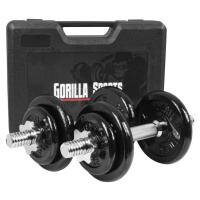 Gorilla Sports Jednoruční litinový set + kufřík, 20 kg