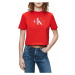 Calvin Klein Calvin Klein dámské červené tričko MONOGRAM MODERN STRAIGHT CROP