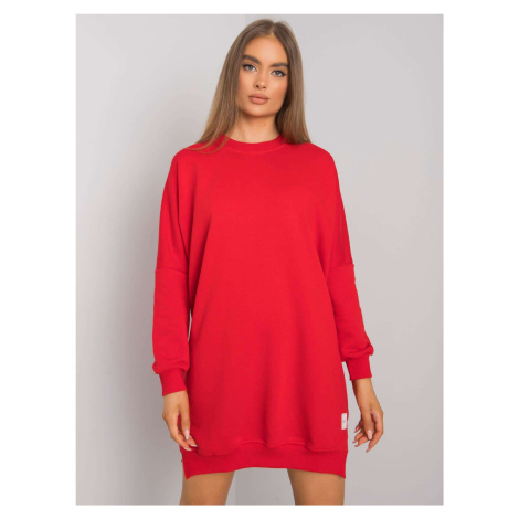 Červené mikinové oversize šaty -red Červená Rue Paris