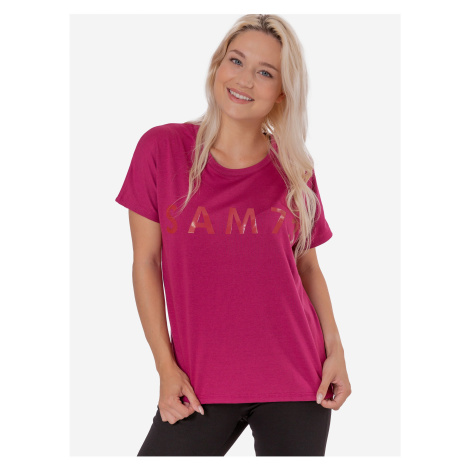 Tmavě růžové dámské tričko s potiskem SAM 73