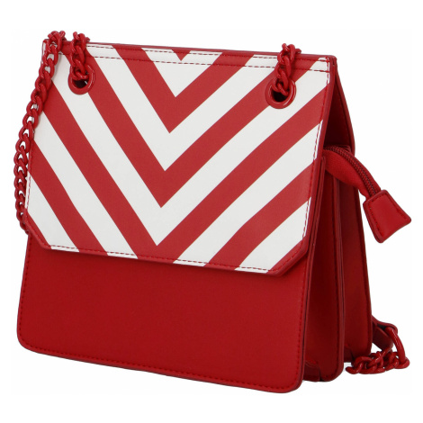 Moderní dámská koženková kabelka Happy Stripes, červená Diana & Co