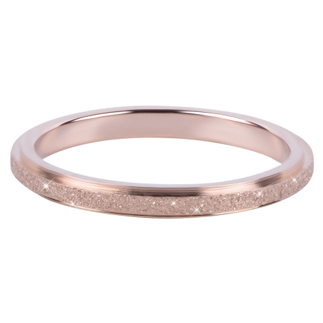 Troli Bronzový ocelový třpytivý prsten 49 mm
