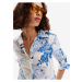 Modro-bílá dámská vzorovaná košile Desigual Flowers News