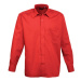 Premier Workwear Pánská košile s dlouhým rukávem PR200 Red -ca. Pantone 200