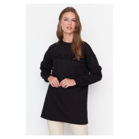 Trendyol Black Frill Detailed Knitted Tunic