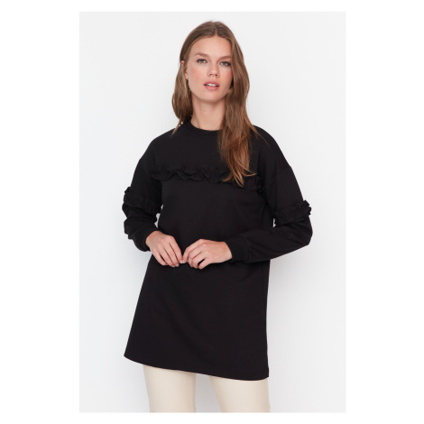 Trendyol Black Frill Detailed Knitted Tunic