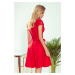ANNA - Červené dámské šaty s dekoltem a krajkou 242-4