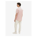 Krémovo-meruňková pánská pruhovaná lněná košile Tom Tailor Denim