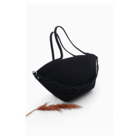 Marjin Women's Handmade Knitted Shoulder Bag Merde Black