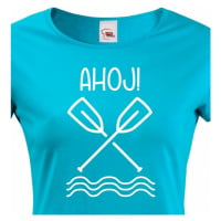Dámské vodácké tričko Ahoj! - s dotiskem jména, týmu nebo čísla