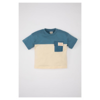 DEFACTO Baby Boy Crew Neck Color Block Short Sleeve T-Shirt