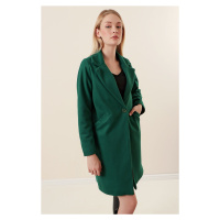 Bigdart 9085 Kašmírový kabát - Smaragdově zelená