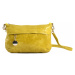 Dámská kabelka/kapsa i společenská s leskem kožená žlutá, 22 x 7 x 14 (IT00-20149-06KUZ)