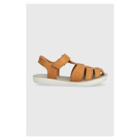 Dětské kožené sandály Shoo Pom hnědá barva