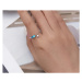 Klenoty Amber Stříbrný prsten s řetízkem Lana