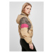 Ladies AOP Mixed Pull Over Jacket - unionbeige/darkleo/w.