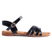 Luxusní dámské sandály černé bez podpatku
