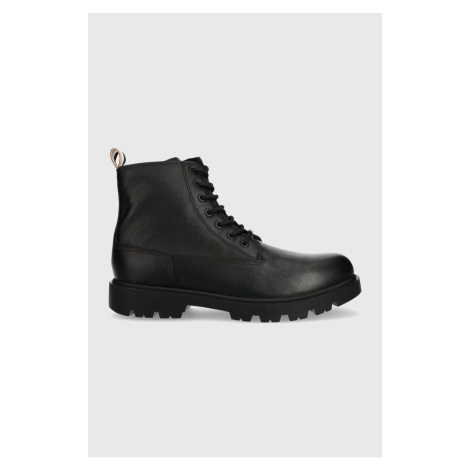 Kožené boty BOSS Adley pánské, černá barva, 50510992 Hugo Boss
