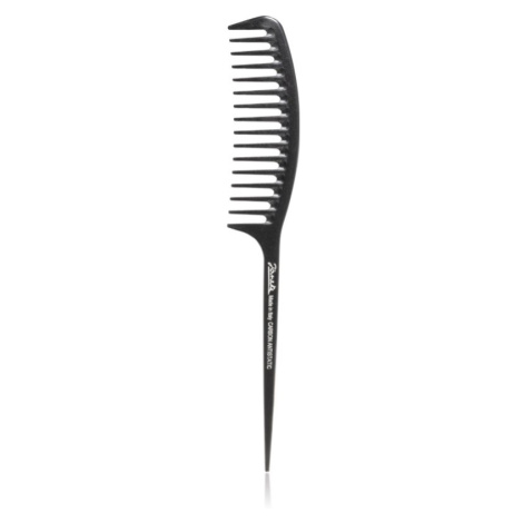 Janeke Carbon Fibre Fashion Comb with a long tail and wavy frame hřeben na vlasy 21,5 x 3 cm