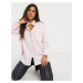 Lost Ink oversized longline shirt with contrast stich-Pink