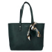 Klasická dámská koženková kabelka/shopper Valeriano, tmavě zelená
