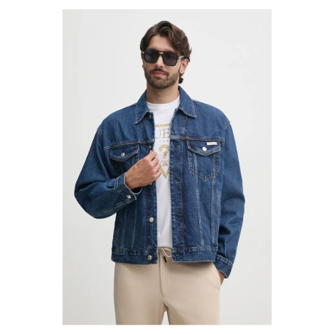 Džínová bunda Calvin Klein Jeans pánská, modrá barva, přechodná, oversize, 00040EM719