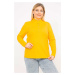 Şans Women's Yellow Plus Size Cotton Fabric Blouse with Buttons