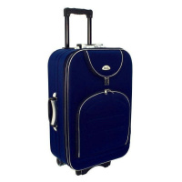 Rogal Tmavě modrý textilní kufr na kolečkách 