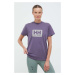 Bavlněné tričko Helly Hansen fialová barva, s potiskem, 53285-096
