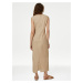 Béžové dámské šaty s příměsí lnu Marks & Spencer