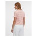 Krémovo-růžové dámské pruhované tričko ORSAY