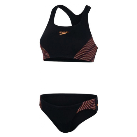 Dámské plavky speedo placement 2 piece black/magenta/papaya punch