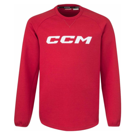 CCM Locker Room Fleece Crew SR Red SR Hokejová mikina