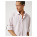 Koton Woven Shirt with Classic Collar Buttons, Roll-Up Detail with Sleeves.