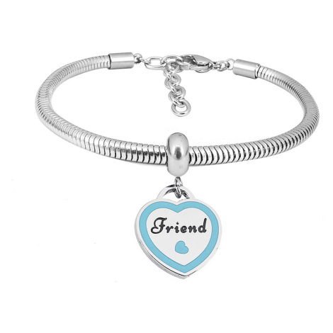 Linda's Jewelry Náramek BFF Blue Heart Chirurgická ocel INR150 | Modio.cz