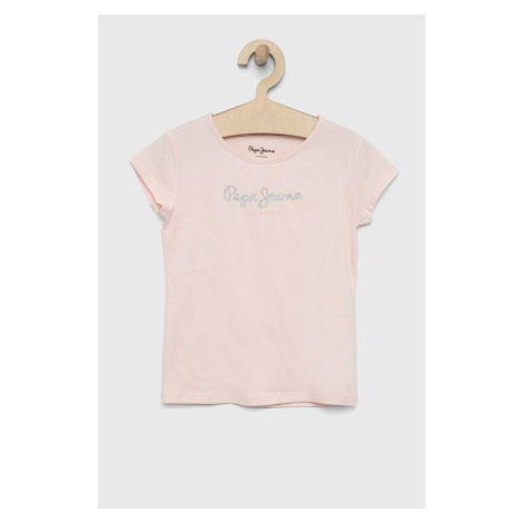 Dětské tričko Pepe Jeans Růžová barva